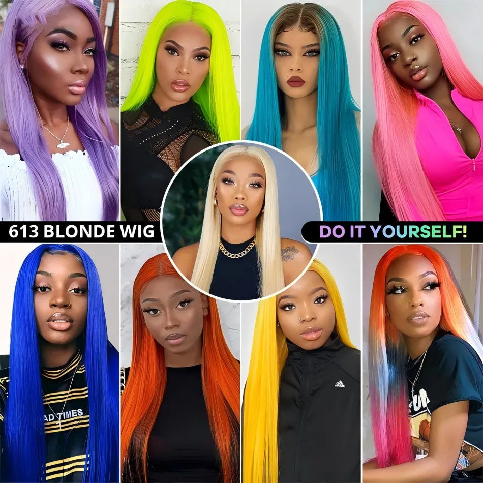 Long 613 Blonde Straight Lace Front Wig