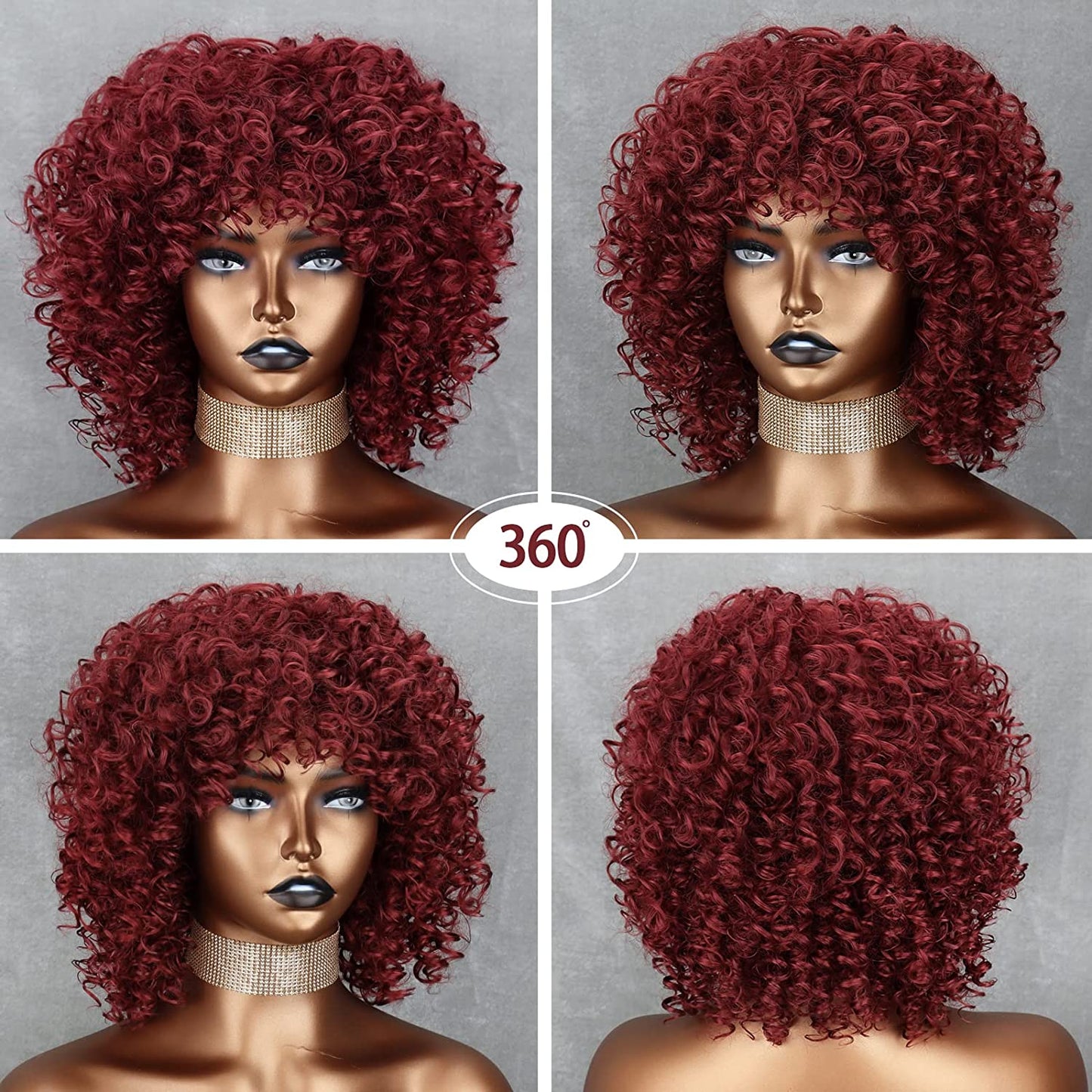 Short Curly Afro Wig for Black Women