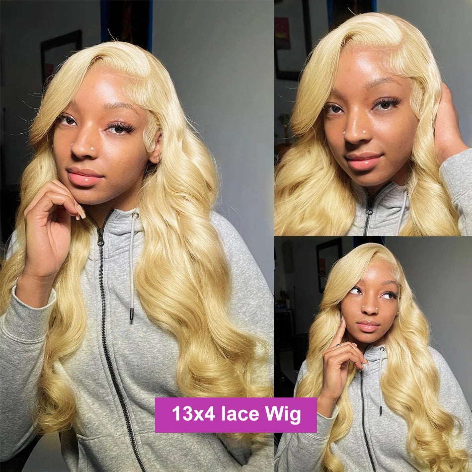 40Inch 613 Body Wave Blonde 13x6 Hd Lace Frontal Human Hair Wig Brazilian Color Water Wave Lace Front Wig For Women 250% Density