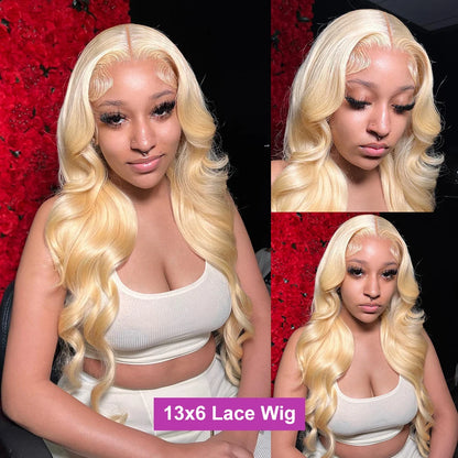 40Inch 613 Body Wave Blonde 13x6 Hd Lace Frontal Human Hair Wig Brazilian Color Water Wave Lace Front Wig For Women 250% Density