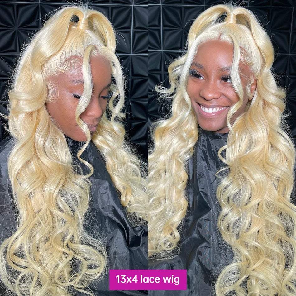 40Inch 613 Body Wave Blonde 13x6 Hd Lace Frontal Human Hair Wig Brazilian Color Water Wave Lace Front Wig For Women 250% Density