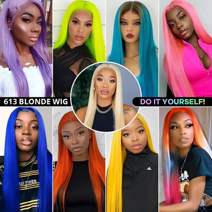 Long 613 Blonde Straight Lace Front Wig