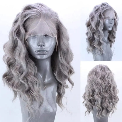 Silver wavy wig on a mannequin head with close-up on a white background,Silver Loose Wavy Wig,Lace Front WigGrey Wig,Silver Gray Wig, Kinky Curly Wigs,Lace Front Wig,Silver Grey Lace Wigs,Grey Curly Wigs,Silver Gray Wig
Kinky Curly Wigs
Lace Front Wig
Grey Curly Wigs
Silver Grey Lace Wig
Grey Wig Grey Wigs
Loose Wavy Wig
wigs for white women
wigs for black women
kinky lace wig
silver curly hair
gray lace wig
cosplay hair wig