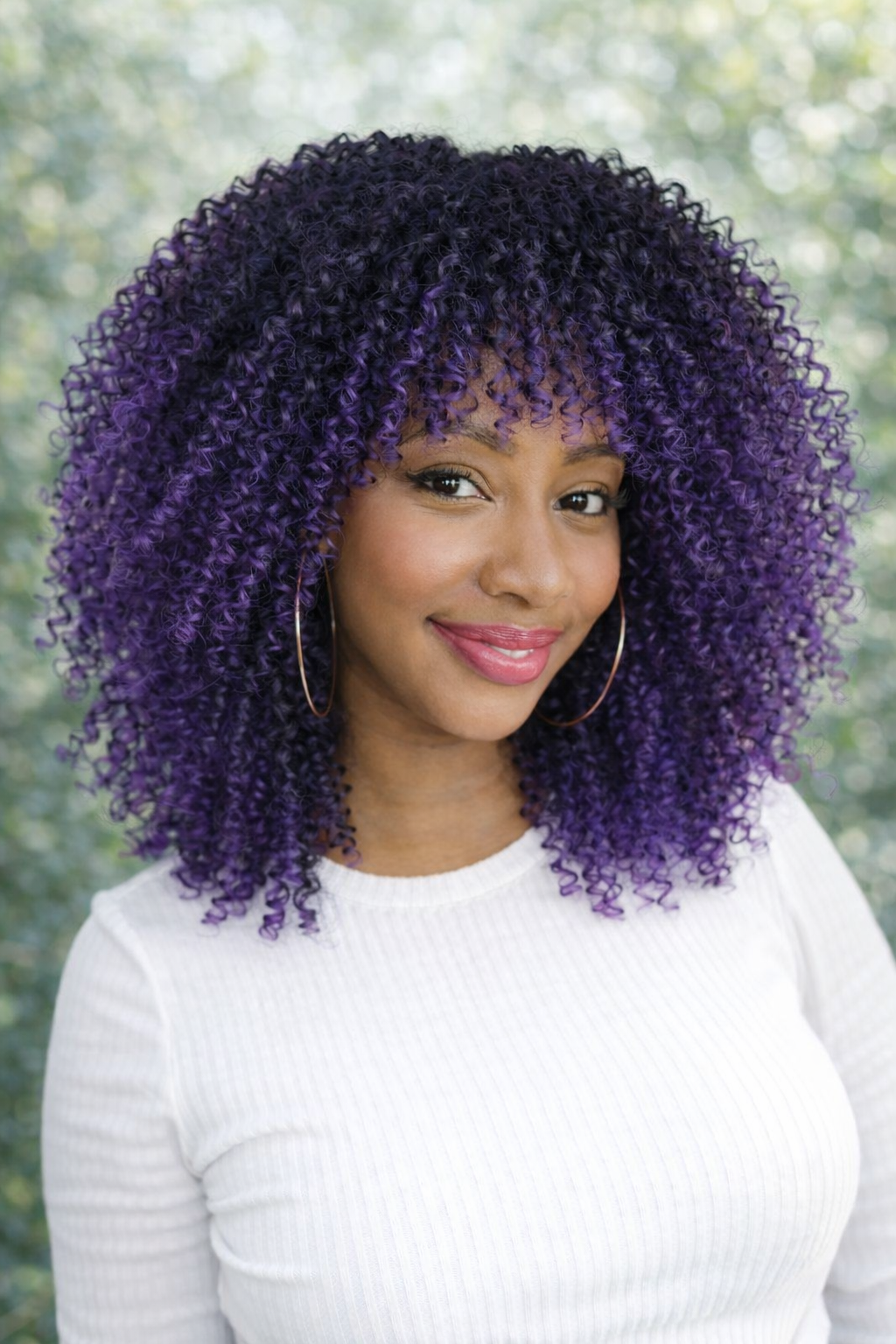 Kinky Curly Wigs With Bangs