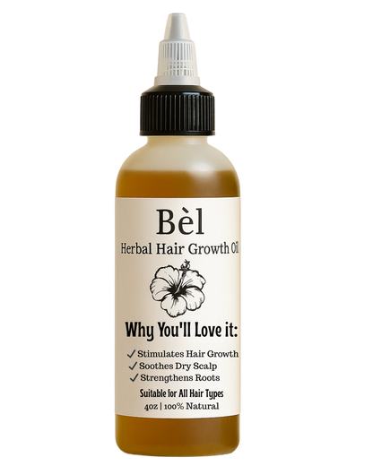 Bèl Scalp Ritual Oil from Sheer Beauté — rosemary, fenugreek, clove and nutmeg botanical ingredients.