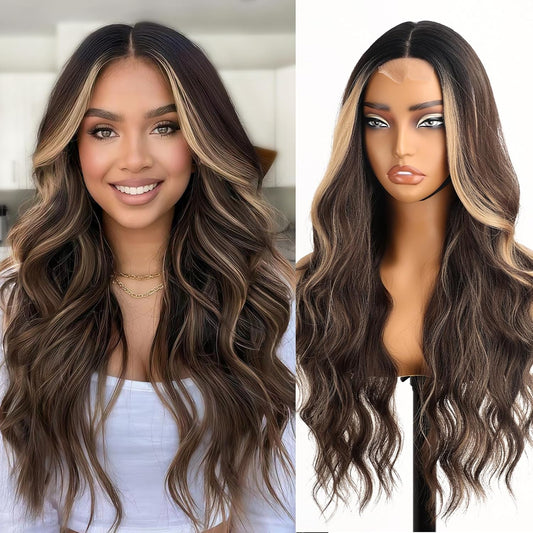 Black with Highlight Hair Wigs|-Lace Front Wig-Blonde Highlight Wigs For Women Blonde and Black Wig,Highlight Blonde Wig,Black with Highlight Hair Wigs,lace Front Wig,Blonde Highlight Wigs For Women Blonde and Black Wig,Highlight Blonde Wig