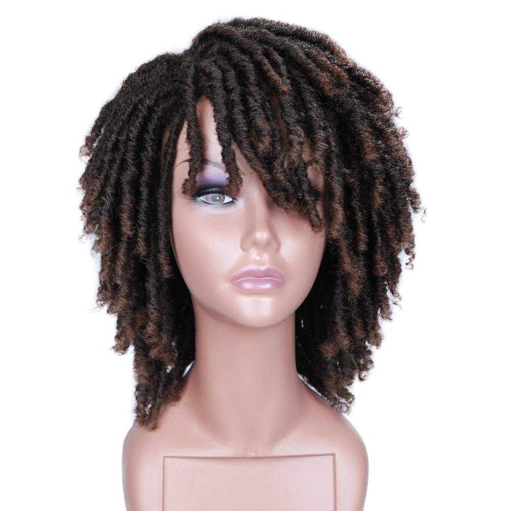 brown wig ombre blonde wig  Our Dreadlock Wig Short Twist Wig is perfect for a natural, stylish look. This lightweight wig features a beautiful twist style and is made of premium heat resistant synthetic fibers. The breathable cap provides superior comfort and an adjustable strap ensures a secure fit. Our Dreadlock Wig Short Twist Wig is perfect for any occasion.