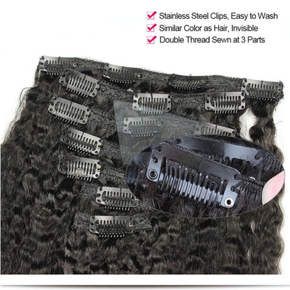 4B 4C Afro Kinky Curly Clip In 100% Mongolian Human Hair Extensions
